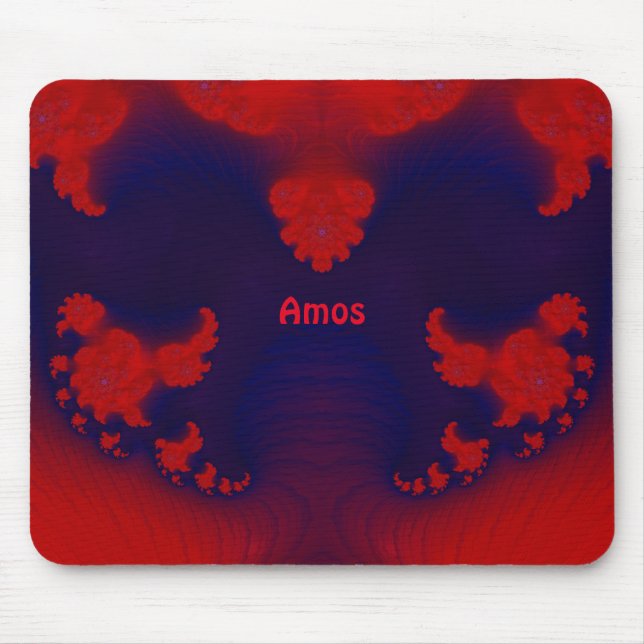 Mousepad AMOS ~ Pad de mouse vermelho e azul (Frente)