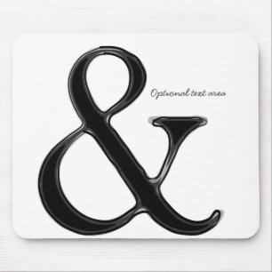 Mousepad Ampersand Chic Moderno Preto e Branco Personalizad