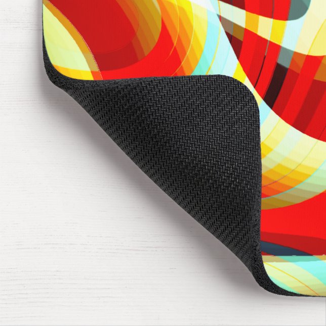 Mousepad Ampliação de traços vermelhos curvos que se sobrep (Canto)