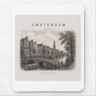 Mousepad Amsterdam | Vintage Travel City Design