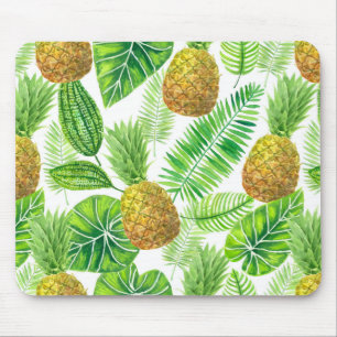 Mousepad Ananás e folhas tropicais