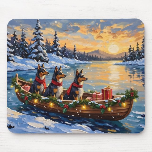Mousepad Anatolian Shepherd Christmas Boat Holiday (Frente)