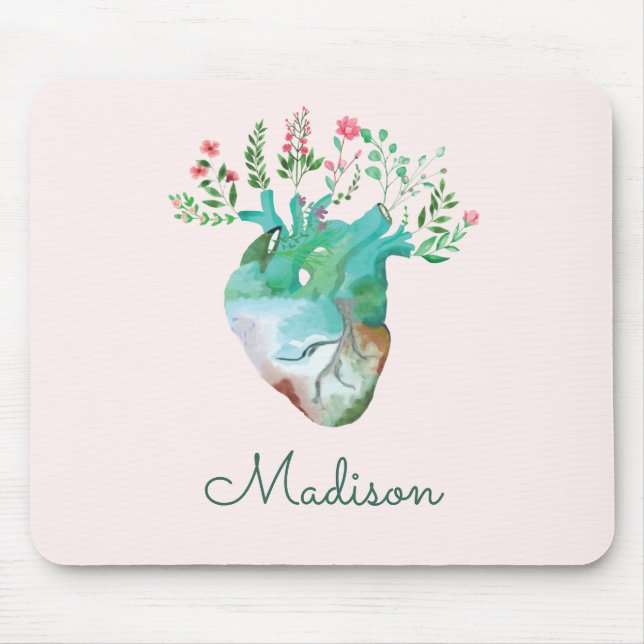 Mousepad Anatomia Bonito da Saúde Floral Personalizada (Frente)