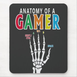Mousepad Anatomia De Um Esqueleto De Jogador Mão Engraçada