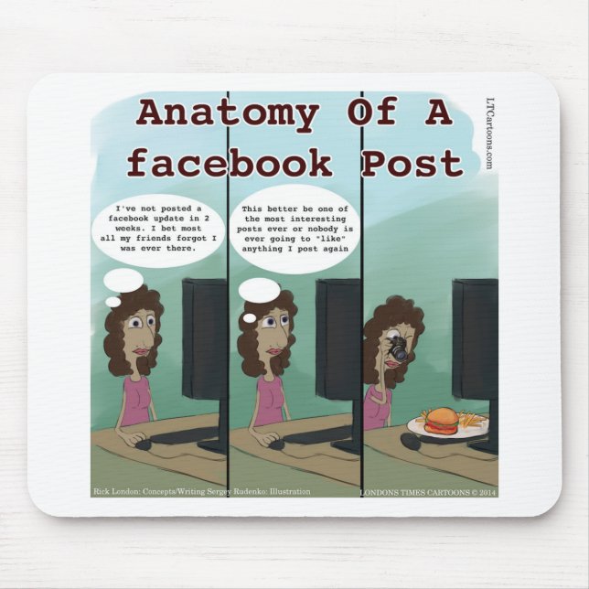 Mousepad Anatomia de uma Publicação no Facebook Divertida (Frente)