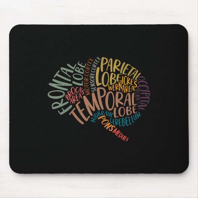 Mousepad Anatomia Do Dia Da Mãe Da Enfermeira Cérebro Anato (Frente)