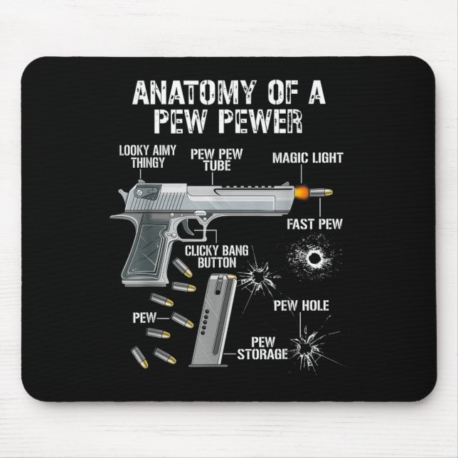 Mousepad Anatomia Engraçada De Um Pewer - Arma De Ammo - Em (Frente)