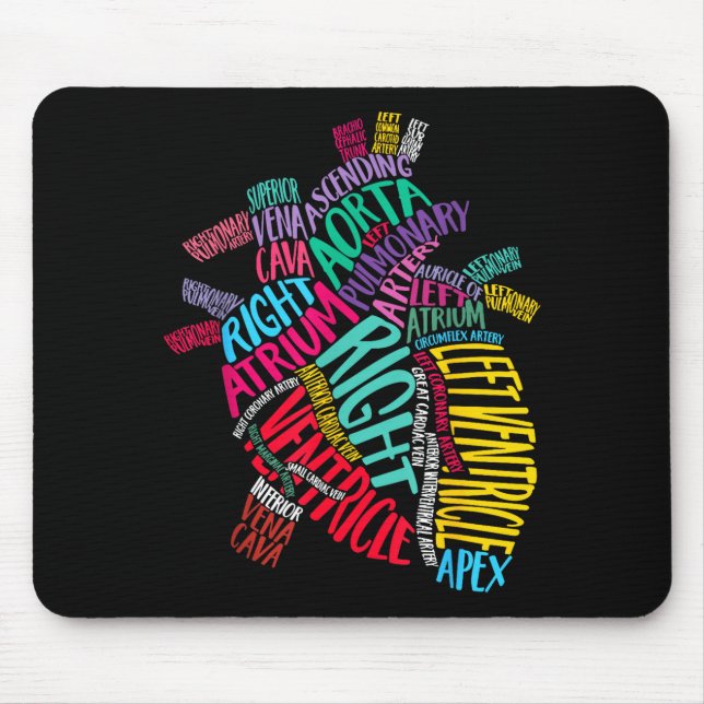 Mousepad Anatomical Heart Design Cardiac Cardiovascular Icu (Frente)