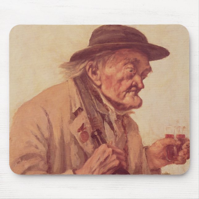 Mousepad Ancião com um vidro do vinho (Frente)