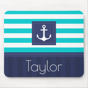 Mousepad Âncora Azul do Marinho Aqua Contemporâneo Personal