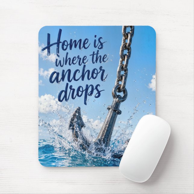 Mousepad Âncora com Citação Inspiradora para Casa (Com mouse)