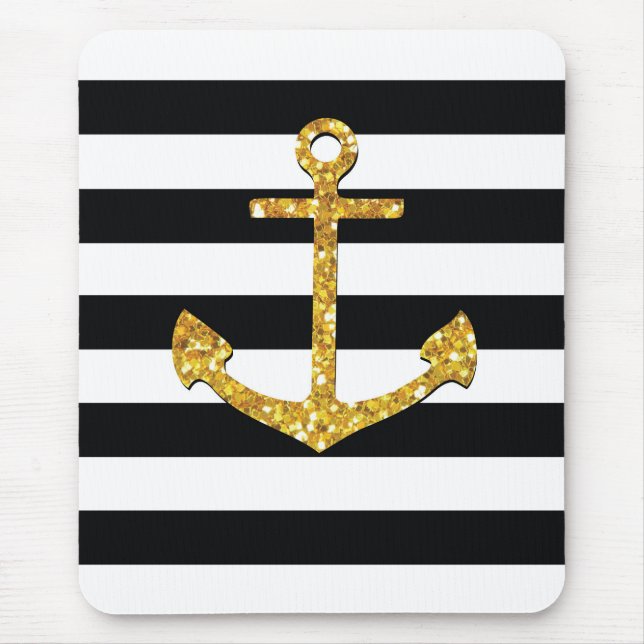 Mousepad Âncora Dourada Vintage (Frente)