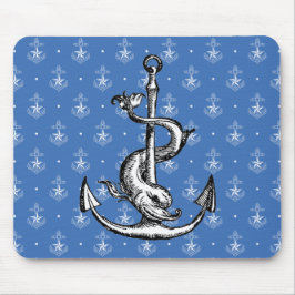Mousepad Âncora e golfinho náutico