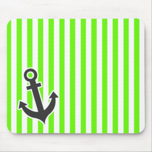 Mousepad Âncora; Faixa Verde Brilhante; Stripes