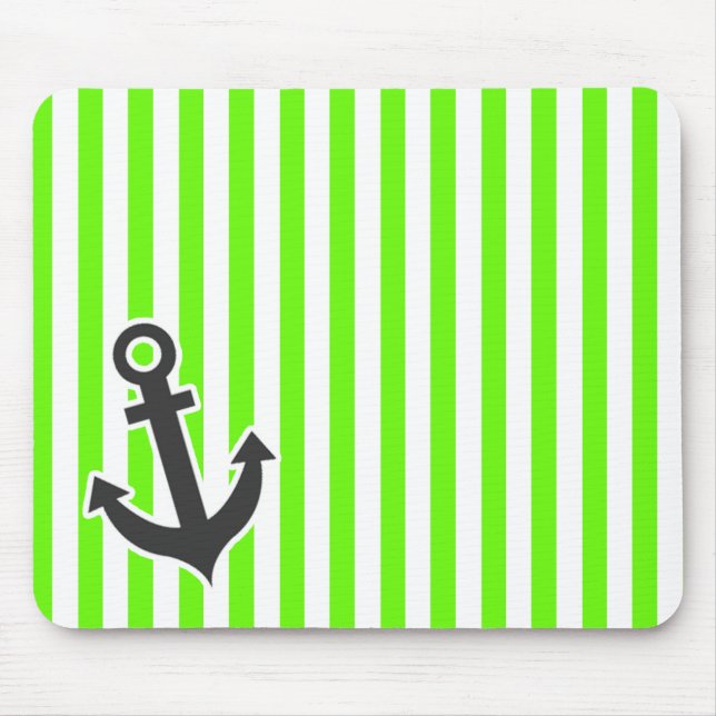 Mousepad Âncora; Faixa Verde Brilhante; Stripes (Frente)