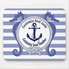 Mousepad Âncora náutica/Cavalo marinho/nó/Designação person