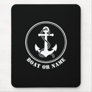 Mousepad Âncora náutica e controle seu barco ou nome pret