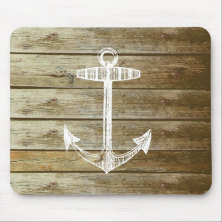 Mousepad Âncora náutica no gráfico de madeira