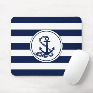 Mousepad Âncora No Marinheiro Das Bandas Náuticas Azul E Br