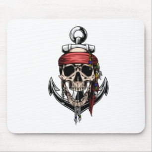 Mousepad Âncora Pirata do Crânio Cruzado