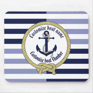 Mousepad Ancoragem Náutica/Nó de Seaman/Nome personalizado,
