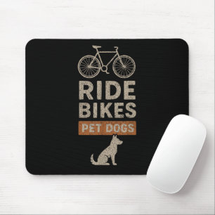 Mousepad Andar de Bicicleta Acariciar Cães Amante de Ciclis