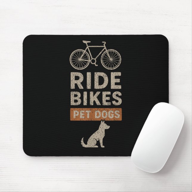 Mousepad Andar de Bicicleta Acariciar Cães Amante de Ciclis (Com mouse)