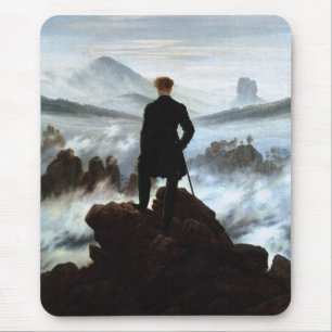 Mousepad Andarilho acima do mar da névoa por Friedrich