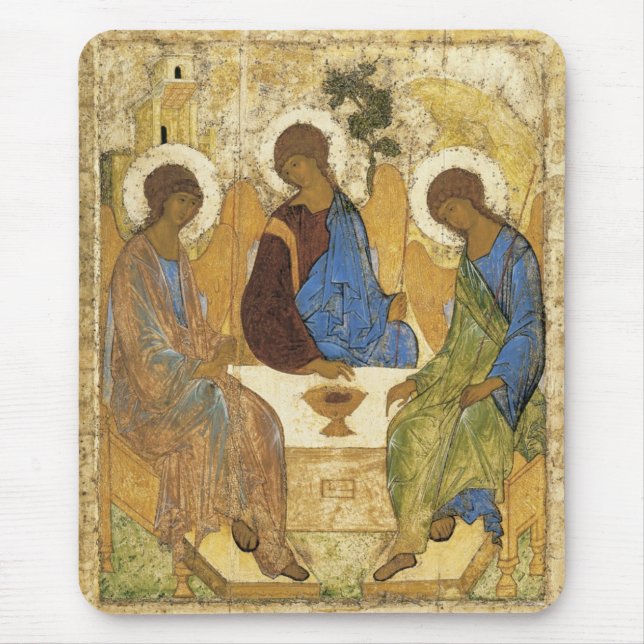 Mousepad Andrei Rublev Iconic Trinity Angels Abraham Bíblia (Frente)