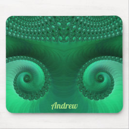 Mousepad ANDREW ~ Zany Shades de Padrão Fratural Verde