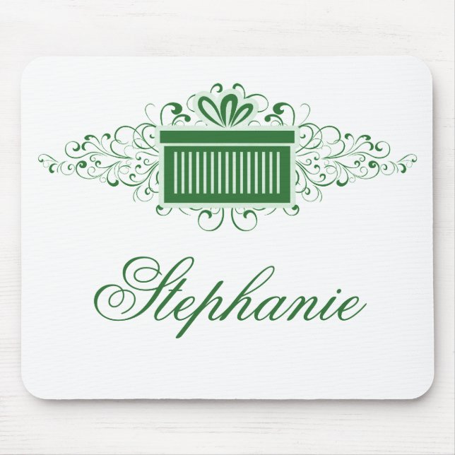 Mousepad Anéis de Férias Presentes no Mousepad, Verde (Frente)