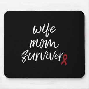 Mousepad Aneurisma Cérebro Consciência Burgundy Fita Esposa