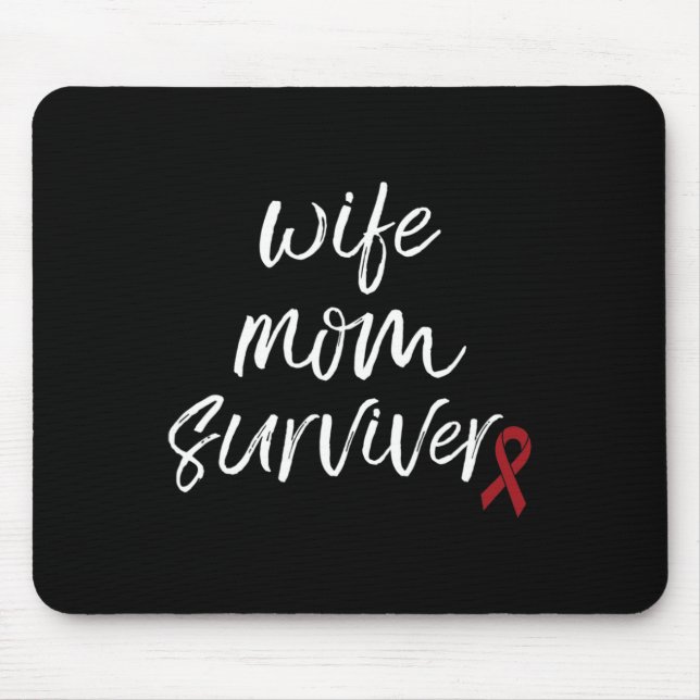 Mousepad Aneurisma Cérebro Consciência Burgundy Fita Esposa (Frente)