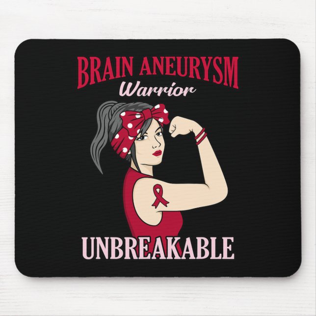Mousepad Aneurisma do Cérebro Guerreiro Consciência Mês Apo (Frente)