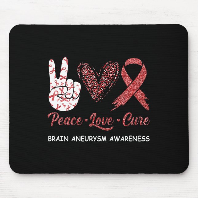 Mousepad Aneurismo cerebral Consciência Paz Amor Cura Leopa (Frente)