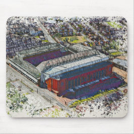 Mousepad Anfield Stadium Liverpool - Artistic Watercolour