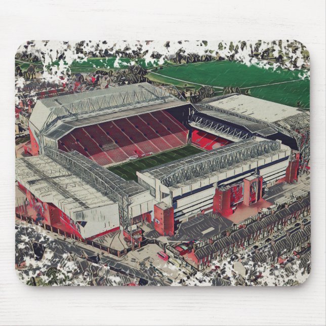 Mousepad Anfield Stadium Liverpool - Artistic Watercolour (Frente)
