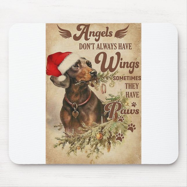 Mousepad Angel Christmas Dachshances (Frente)