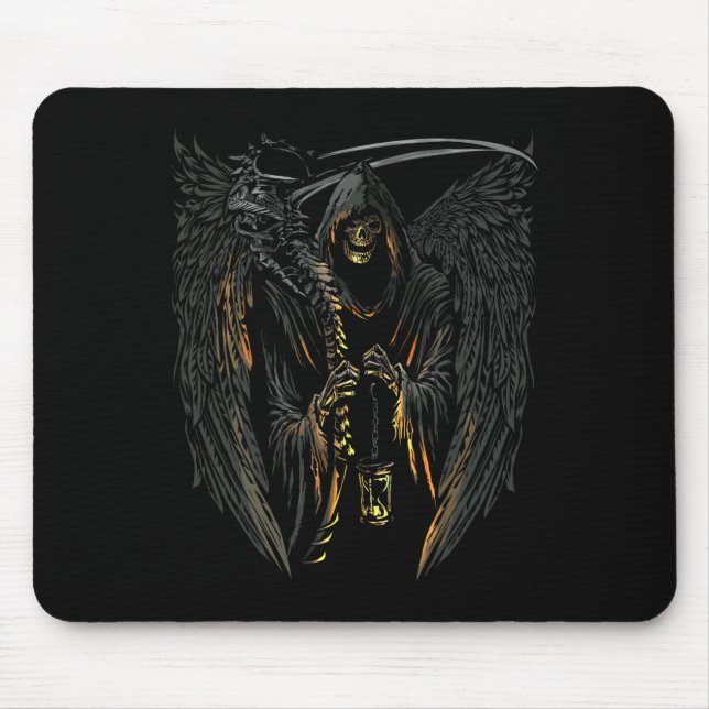 Mousepad Angel Of Death Grim Reaper Assusty Halloween Occul (Frente)