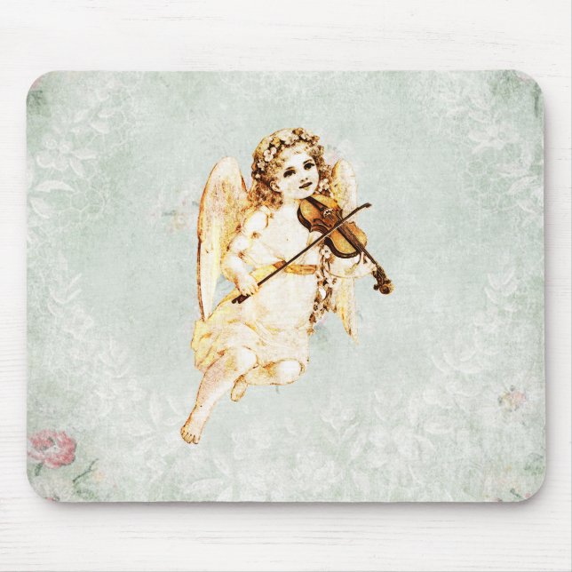 Mousepad Angel reproduzindo um violino no fundo do papel de (Frente)