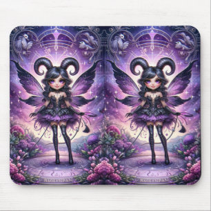 Mousepad Angelina Roxo Gótico Fada Escorpião Chifres Zodíac