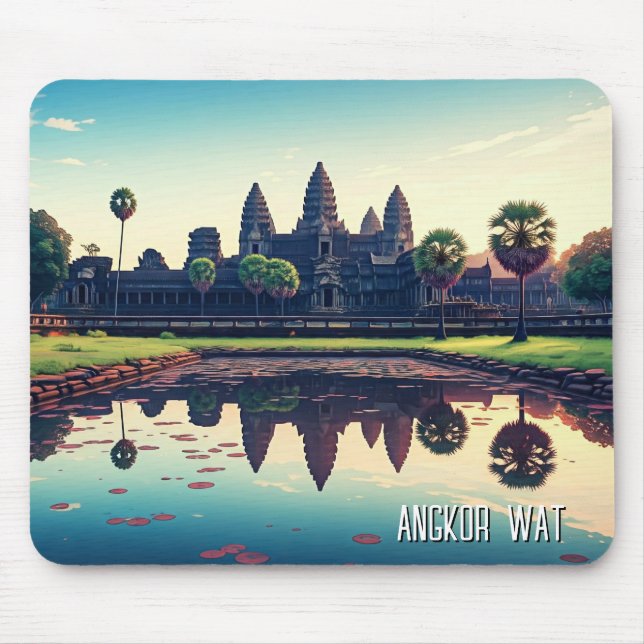 Mousepad Angkor Wat Cambodja no amanhecer (Frente)