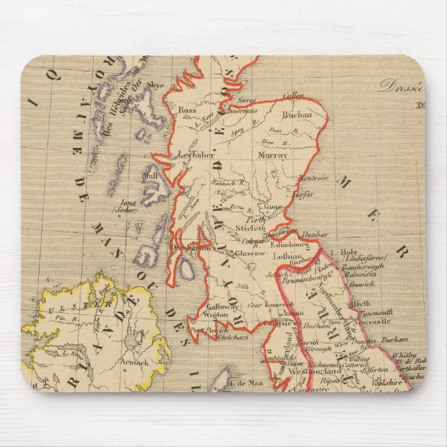 Mousepad Angleterre, Ecosse, Irlande et Man en 1100 (Frente)
