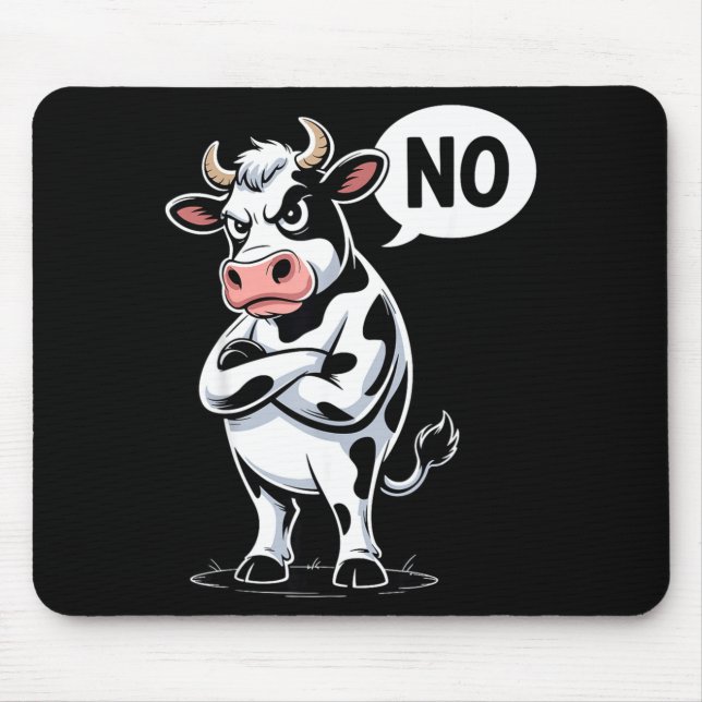 Mousepad Angry Cow No - Funny Cow Lover Dairy Farmer  (Frente)