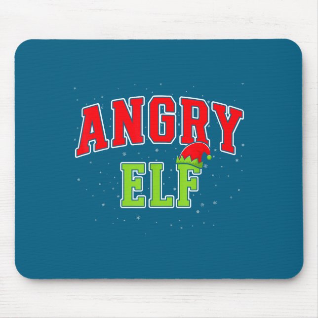 Mousepad Angry Elf Christmas Family Matching Group Xmas  (Frente)
