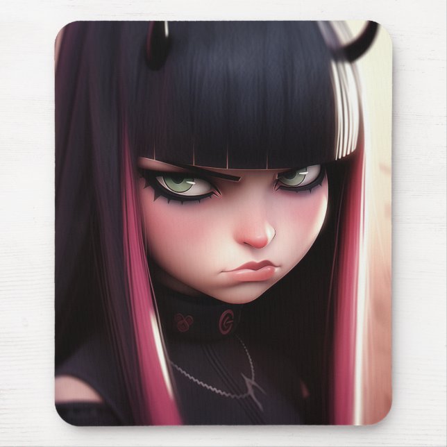 Mousepad Angry Punk Rocker Girl (Frente)
