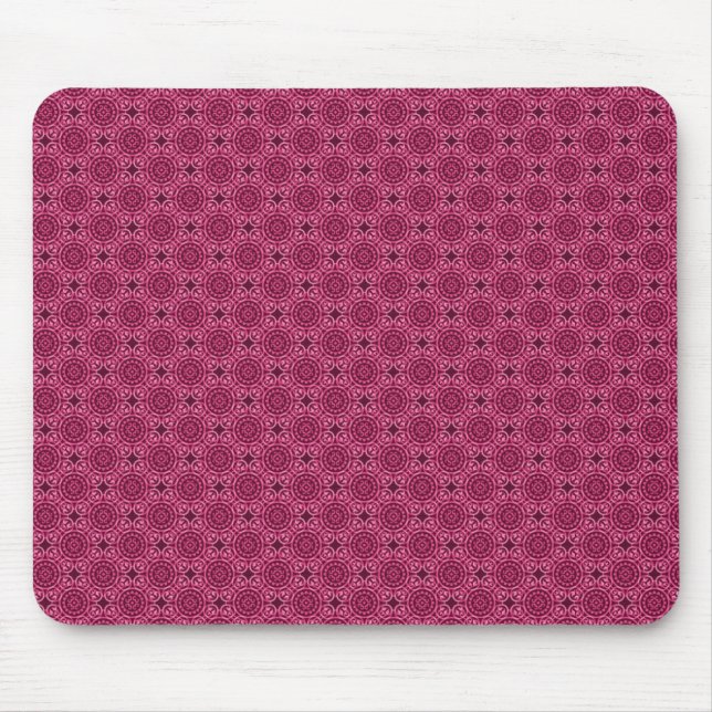 Mousepad Ângulo do Mouse dos Círculos Elegantes Rosa Escuro (Frente)