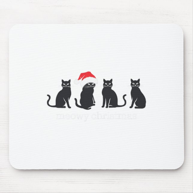 Mousepad Anim Anim Presente de Gato Negra de Natal (Frente)