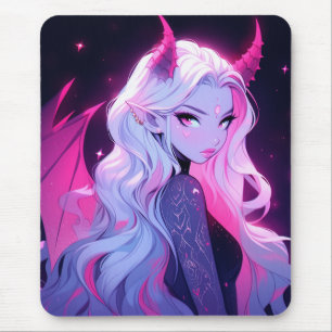 Mousepad Anima Rosa Quente Sucubus Koakuma Pequeno Diabo