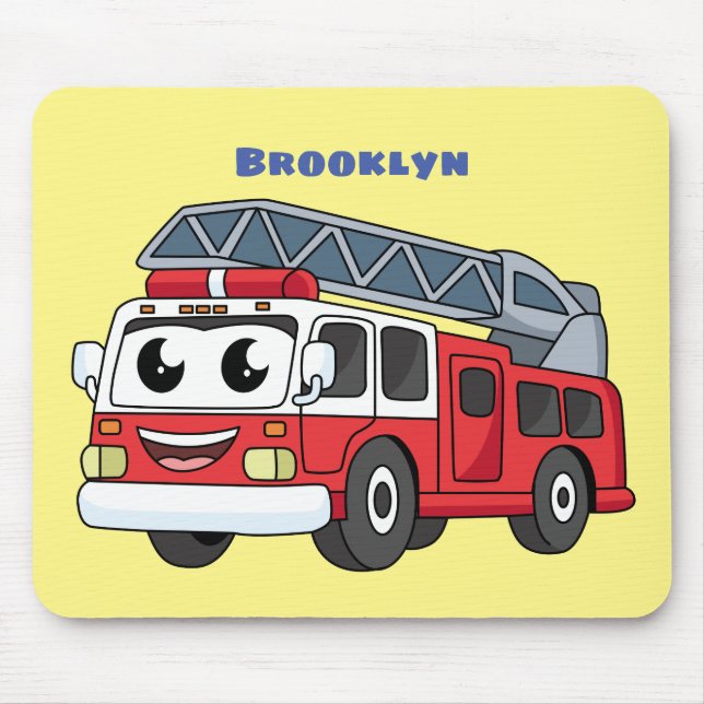 Mousepad Animação de bombeiros felizes (Frente)